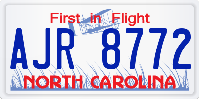 NC license plate AJR8772