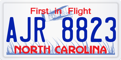 NC license plate AJR8823