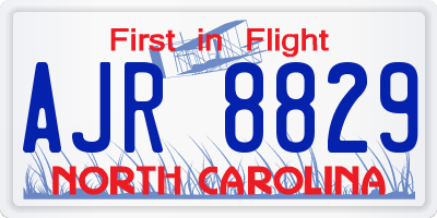 NC license plate AJR8829