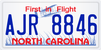 NC license plate AJR8846