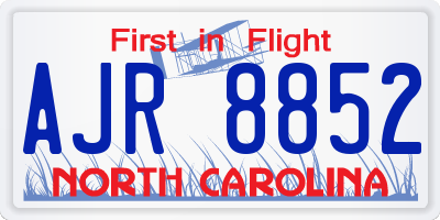 NC license plate AJR8852