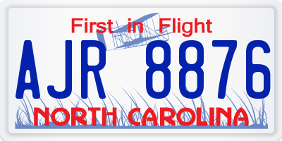 NC license plate AJR8876