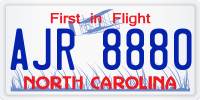 NC license plate AJR8880