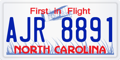 NC license plate AJR8891