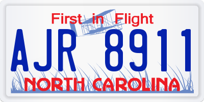NC license plate AJR8911