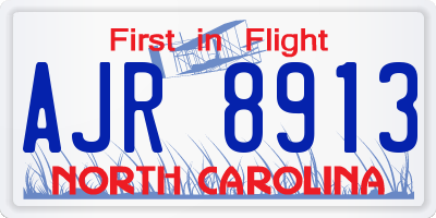 NC license plate AJR8913