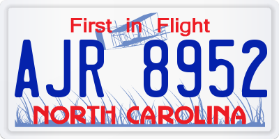 NC license plate AJR8952