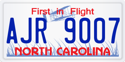 NC license plate AJR9007