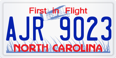 NC license plate AJR9023