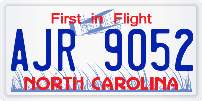 NC license plate AJR9052