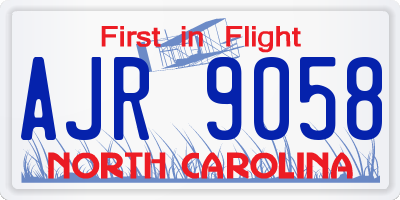NC license plate AJR9058