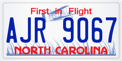 NC license plate AJR9067