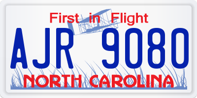 NC license plate AJR9080