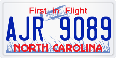 NC license plate AJR9089
