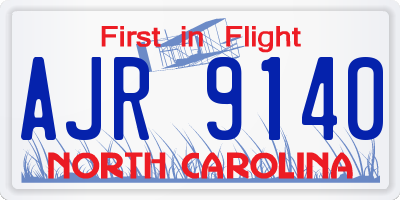 NC license plate AJR9140