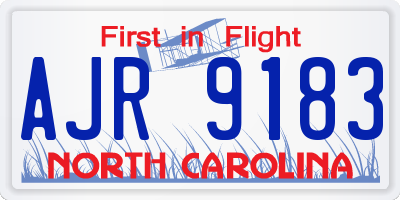 NC license plate AJR9183