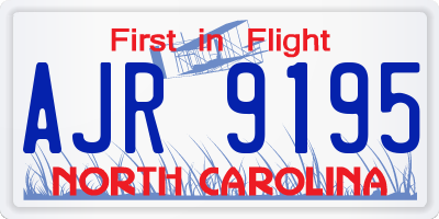 NC license plate AJR9195