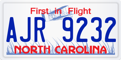 NC license plate AJR9232