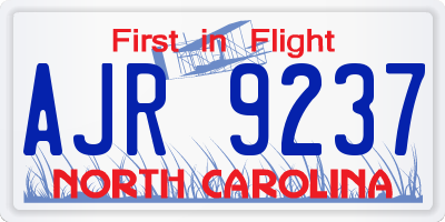 NC license plate AJR9237