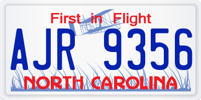 NC license plate AJR9356