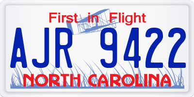 NC license plate AJR9422