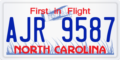 NC license plate AJR9587