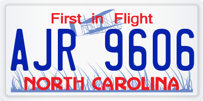 NC license plate AJR9606