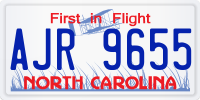 NC license plate AJR9655