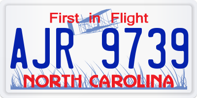 NC license plate AJR9739