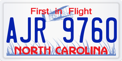 NC license plate AJR9760