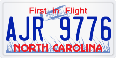 NC license plate AJR9776
