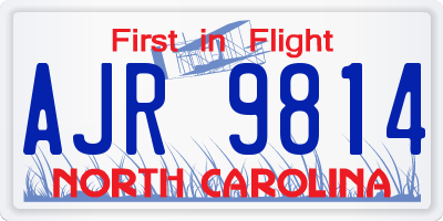 NC license plate AJR9814