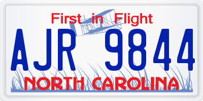 NC license plate AJR9844