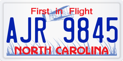 NC license plate AJR9845