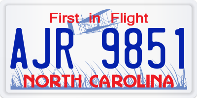 NC license plate AJR9851