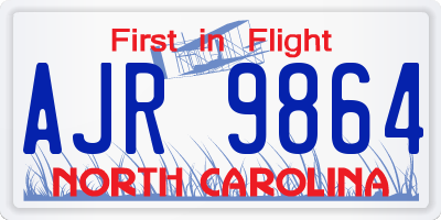 NC license plate AJR9864