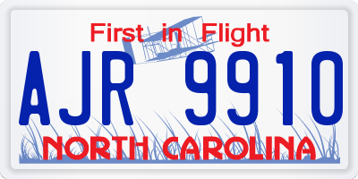 NC license plate AJR9910