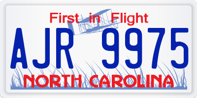NC license plate AJR9975