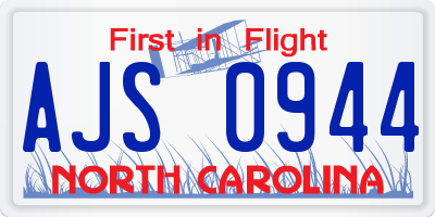NC license plate AJS0944