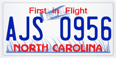 NC license plate AJS0956