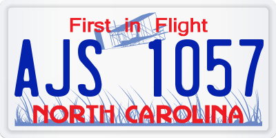 NC license plate AJS1057