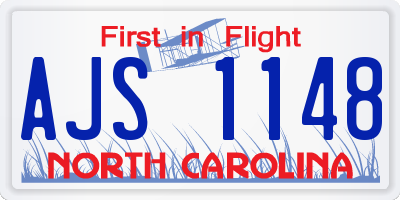 NC license plate AJS1148