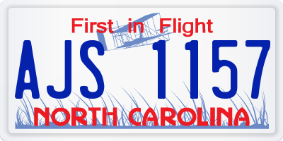 NC license plate AJS1157