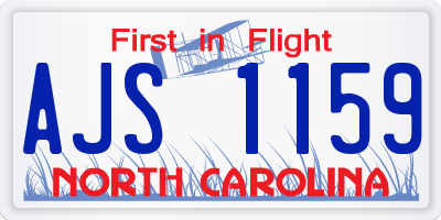 NC license plate AJS1159