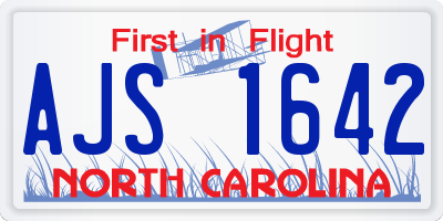 NC license plate AJS1642