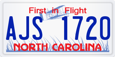NC license plate AJS1720