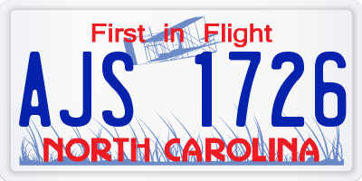 NC license plate AJS1726