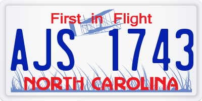 NC license plate AJS1743