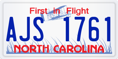 NC license plate AJS1761