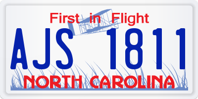 NC license plate AJS1811